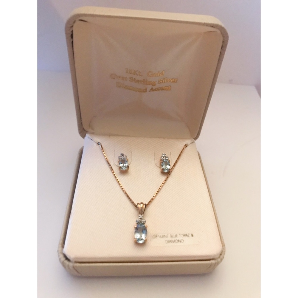 ✨NEW in box - Blue Topaz Necklace &  Earring Set ✨